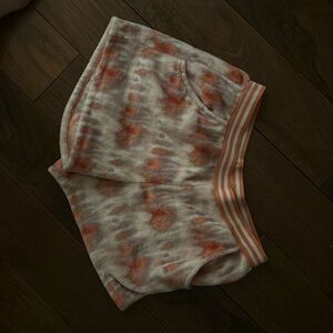 Tie dye fuzzy shorts